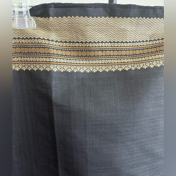Fabindia handloom 100% cotton black & beige saree sari w stunning palloo - New - Picture 3 of 15